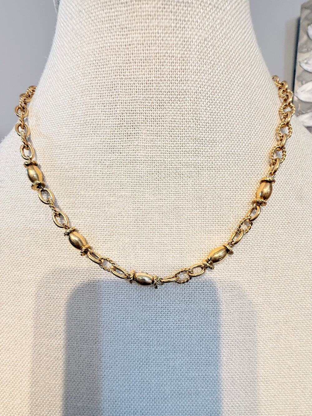 Vintage Napier Gold Tone Link Necklace 28”